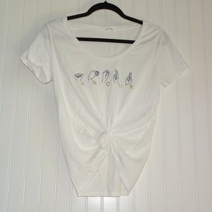 graphic tee, sign language